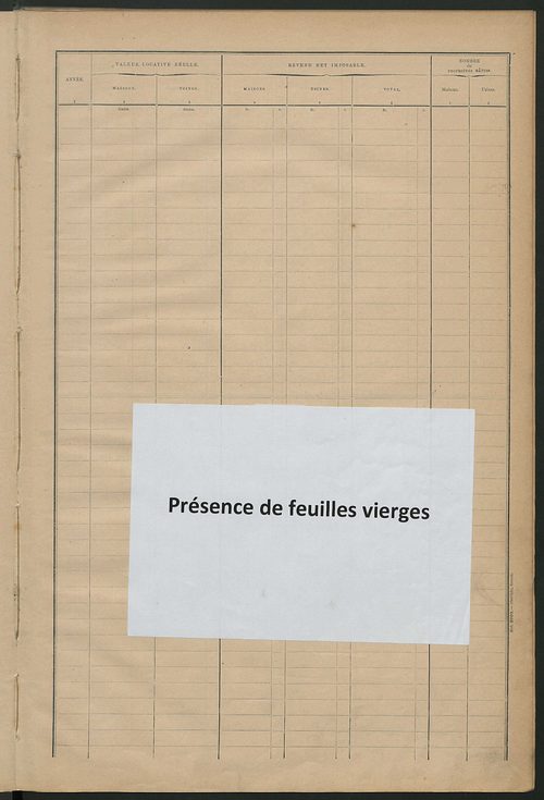 Matrice des propriétés bâties ; récapitulation ; table alphabétique des propriétaires.