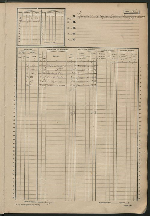 Matrice des propriétés non bâties, fol. 489 à 1084.