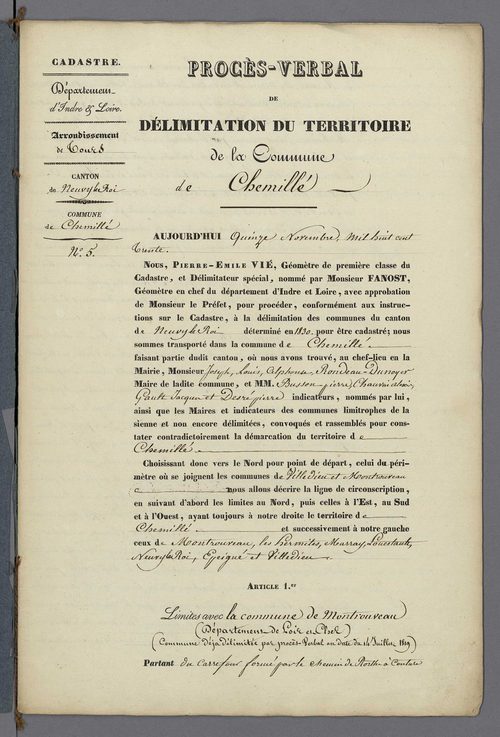 Chemillé-sur-Dême (1830, 1940)