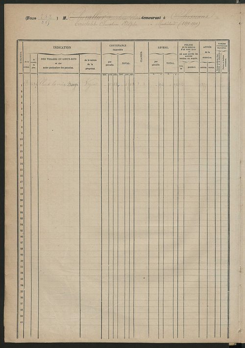 Matrice des propriétés foncières, fol. 249 à 460.
