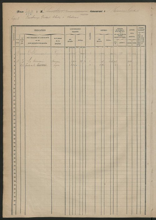 Matrice des propriétés foncières, fol. 249 à 460.
