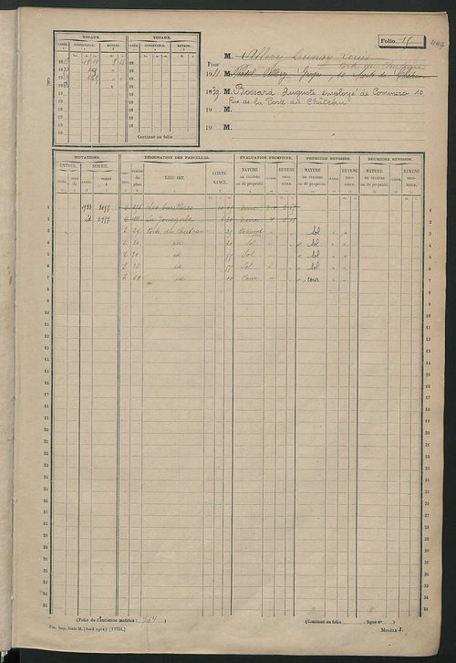 Matrice des propriétés non bâties, fol. 1 à 600.