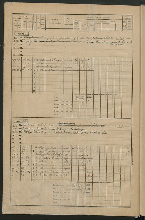 Matrice des propriétés bâties, cases 1815 à 2814.