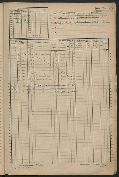Matrice des propriétés non bâties, fol. 1801 à 2400.