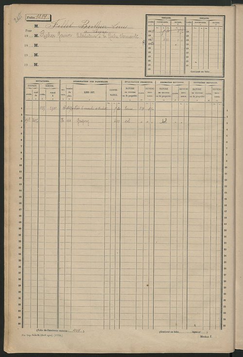 Matrice des propriétés non bâties, fol. 1201 à 1800.