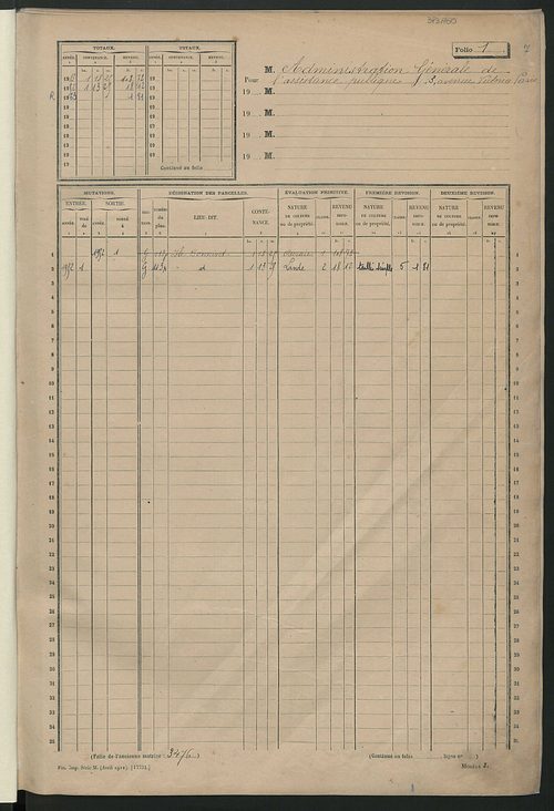 Matrice des propriétés non bâties, fol. 1 à 600.