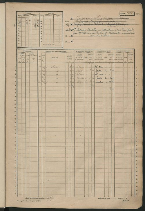 Matrice des propriétés non bâties, fol. 1801 à 2400.