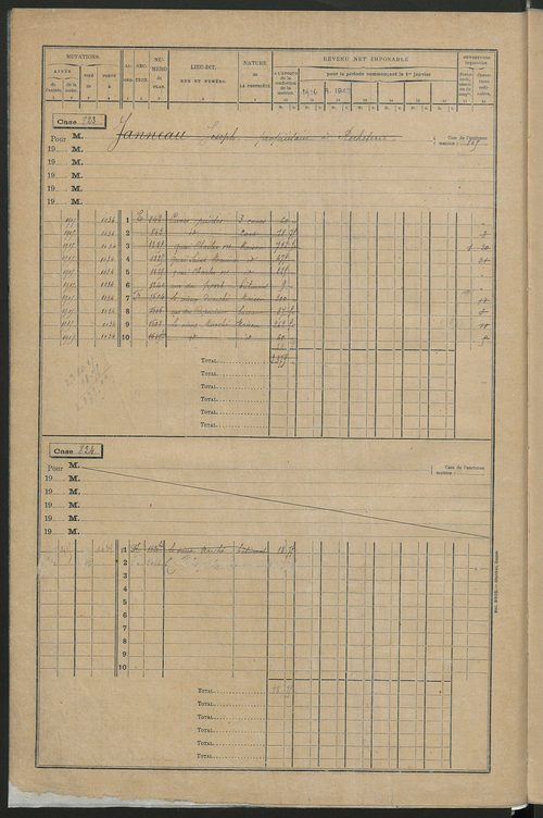 Matrice des propriétés bâties, cases 817 à 1814.