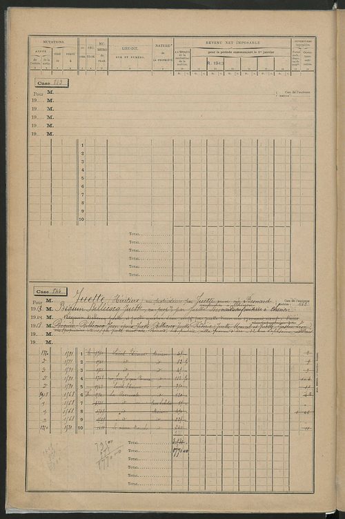 Matrice des propriétés bâties, cases 817 à 1814.