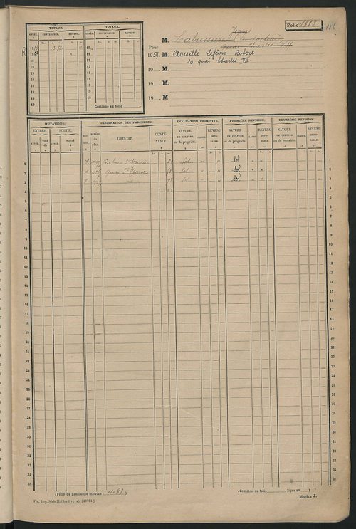 Matrice des propriétés non bâties, fol. 1801 à 2400.