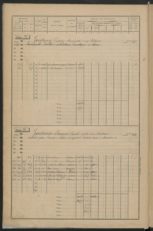 Matrice des propriétés bâties, cases 817 à 1814.