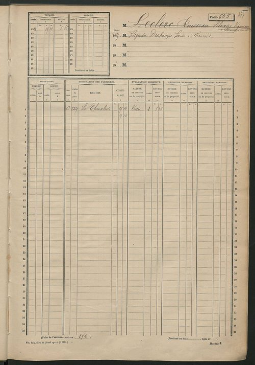 Matrice des propriétés non bâties, fol. 501 à 958.