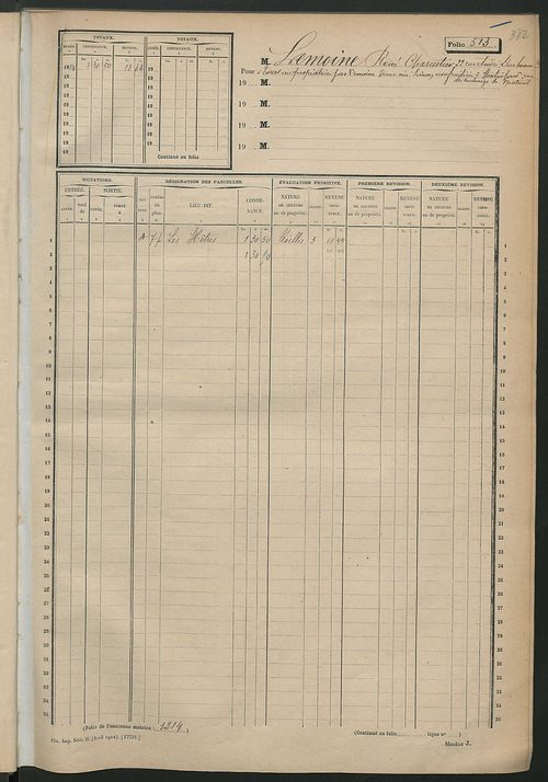 Matrice des propriétés non bâties, fol. 501 à 958.