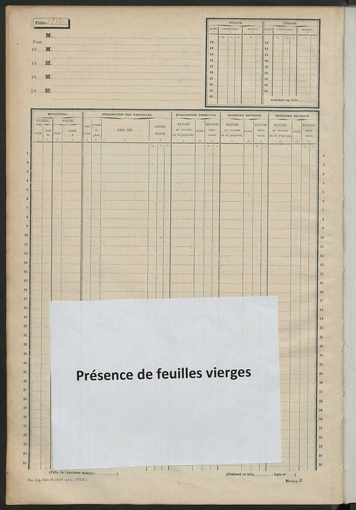 Matrice des propriétés non bâties, fol. 1801 à 2400.