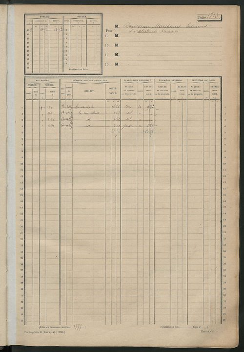 Matrice des propriétés non bâties, fol. 1801 à 2400.