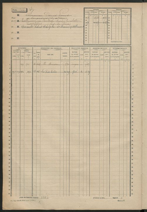 Matrice des propriétés non bâties, fol. 1801 à 2400.