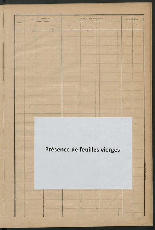 Matrice des propriétés bâties ; récapitulation ; table alphabétique des propriétaires.