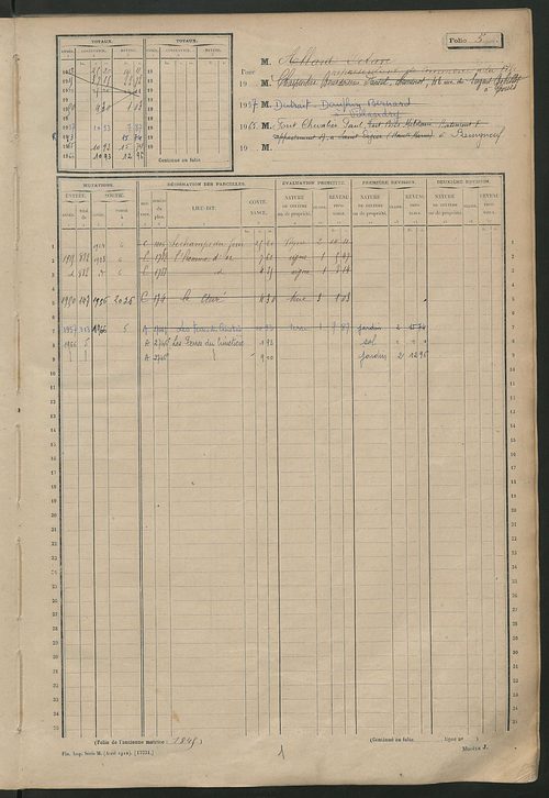 Matrice des propriétés non bâties, fol. 1 à 600.