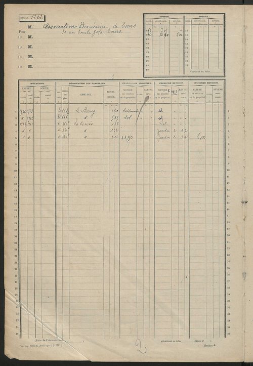 Matrice des propriétés non bâties, fol. 1201 à 1700.