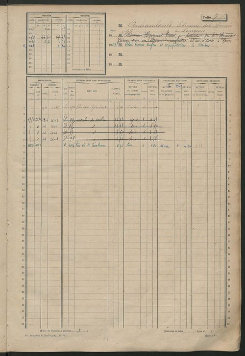 Matrice des propriétés non bâties, fol. 1 à 600.
