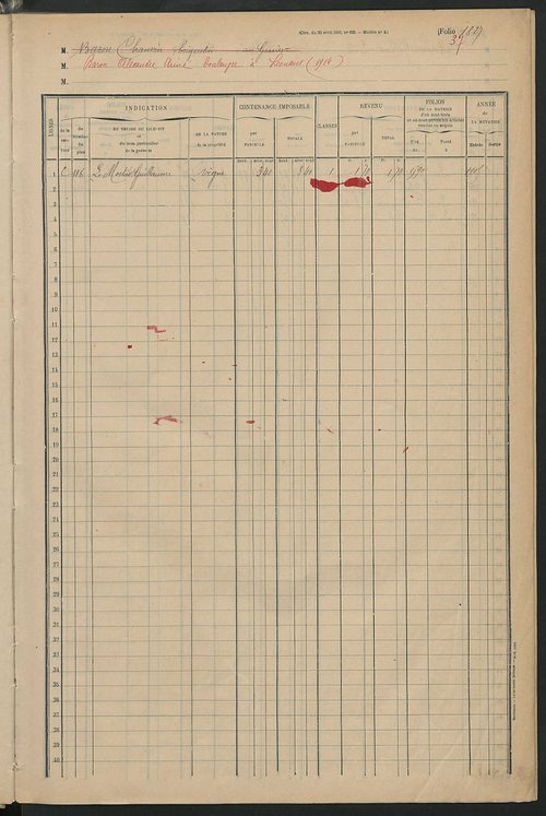 Matrice des propriétés foncières, fol. 1819 à 1995.