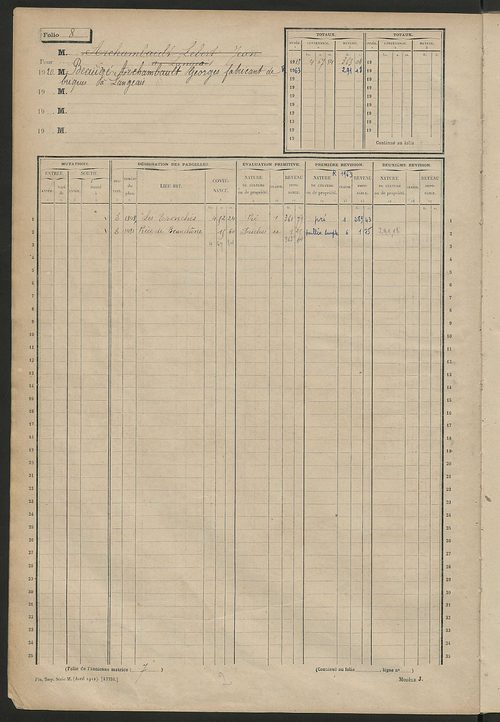 Matrice des propriétés non bâties, fol. 1 à 600.