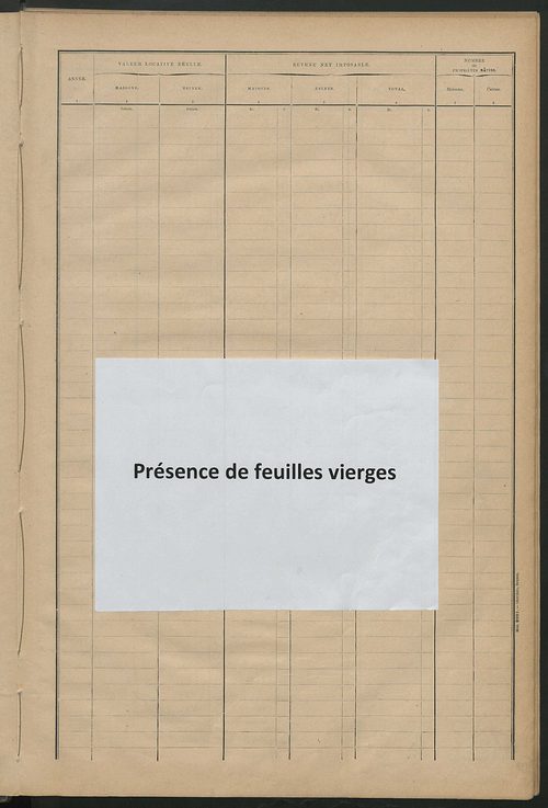 Matrice des propriétés bâties ; récapitulation ; table alphabétique des propriétaires.