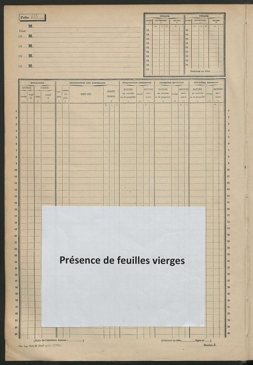 Matrice des propriétés non bâties, fol. 601 à 1200.