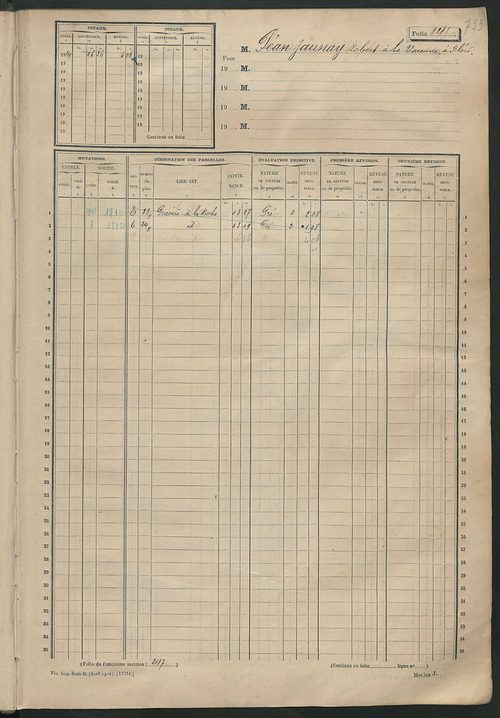 Matrice des propriétés non bâties, fol. 1201 à 1800.