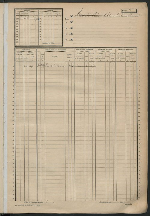 Matrice des propriétés non bâties, fol. 1 à 600.