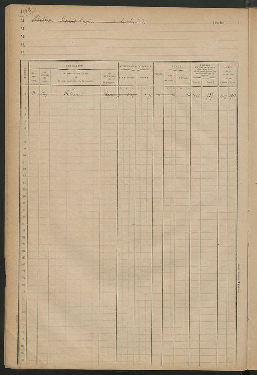 Matrice des propriétés foncières, fol. 1957 à 2152 ; table alphabétique des propriétaires.