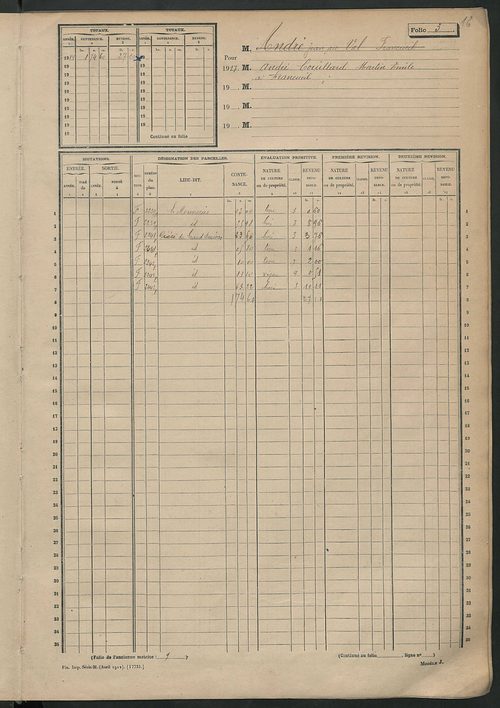 Matrice des propriétés non bâties, fol. 1 à 600.