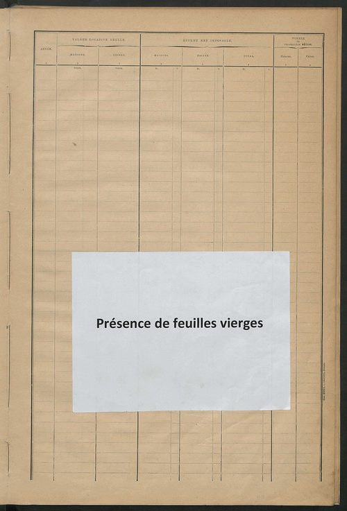Matrice des propriétés bâties ; récapitulation ; table alphabétique des propriétaires.