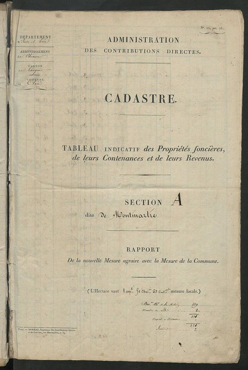 Etats de sections.