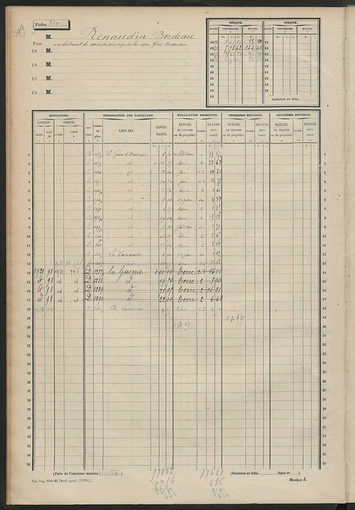 Matrice des propriétés non bâties, fol. 493 à 823.