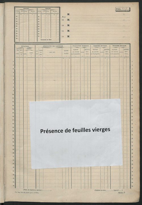 Matrice des propriétés non bâties, fol. 493 à 823.