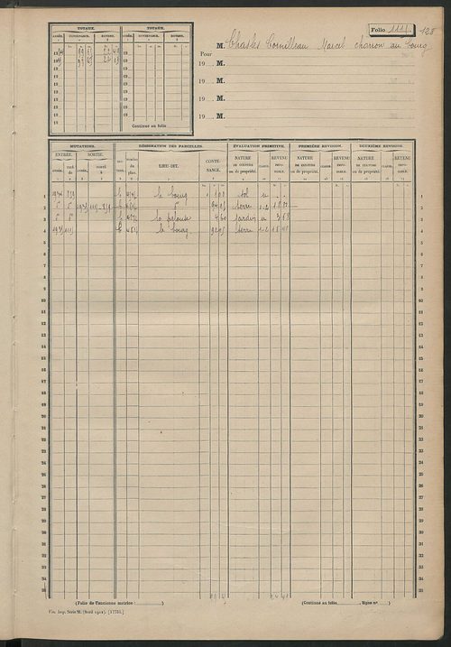 Matrice des propriétés non bâties, fol. 1101 à 1220.