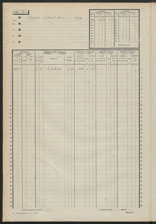 Matrice des propriétés non bâties, fol. 489 à 508.