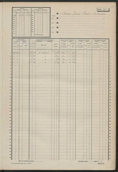 Matrice des propriétés non bâties, fol. 489 à 508.