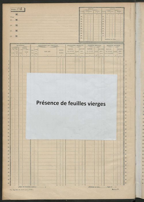 Matrice des propriétés non bâties, fol. 1093 à 1522.