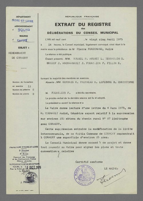Courçay (1823, 1954-1975)