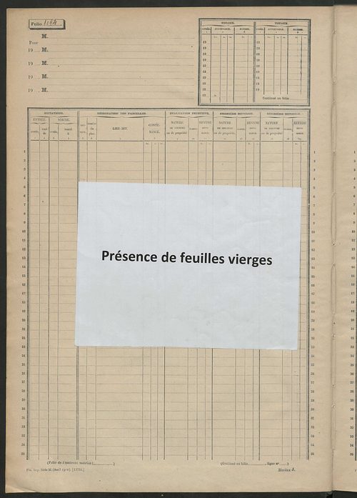 Matrice des propriétés non bâties, fol. 1093 à 1522.