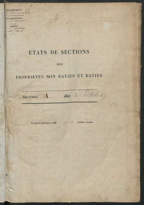 Etats de sections des propriétés non bâties et bâties.