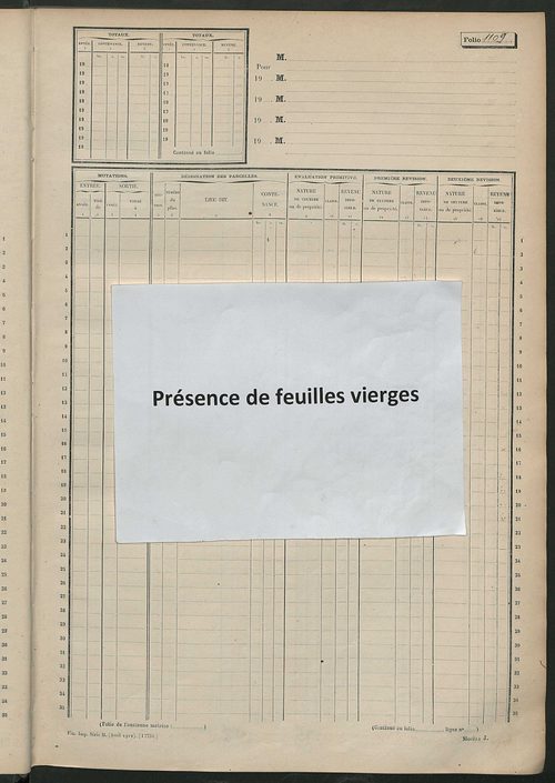 Matrice des propriétés non bâties, fol. 1093 à 1522.