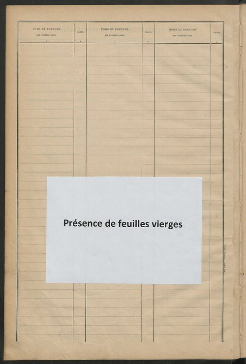 Matrice des propriétés bâties ; récapitulation ; table alphabétique des propriétaires.