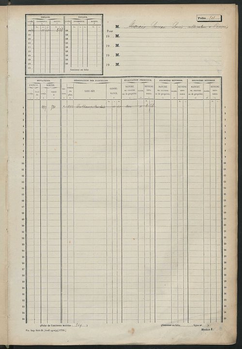 Matrice des propriétés non bâties, fol. 501 à 1048.