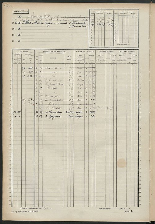 Matrice des propriétés non bâties, fol. 501 à 1048.