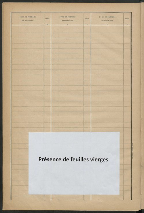 Matrice des propriétés bâties ; récapitulation ; table alphabétique des propriétaires.