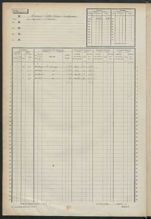 Matrice des propriétés non bâties, fol. 501 à 1048.
