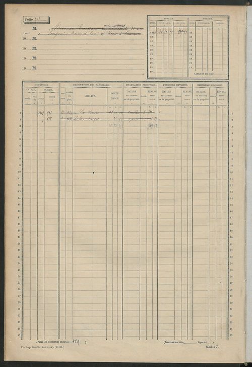 Matrice des propriétés non bâties, fol. 501 à 1048.
